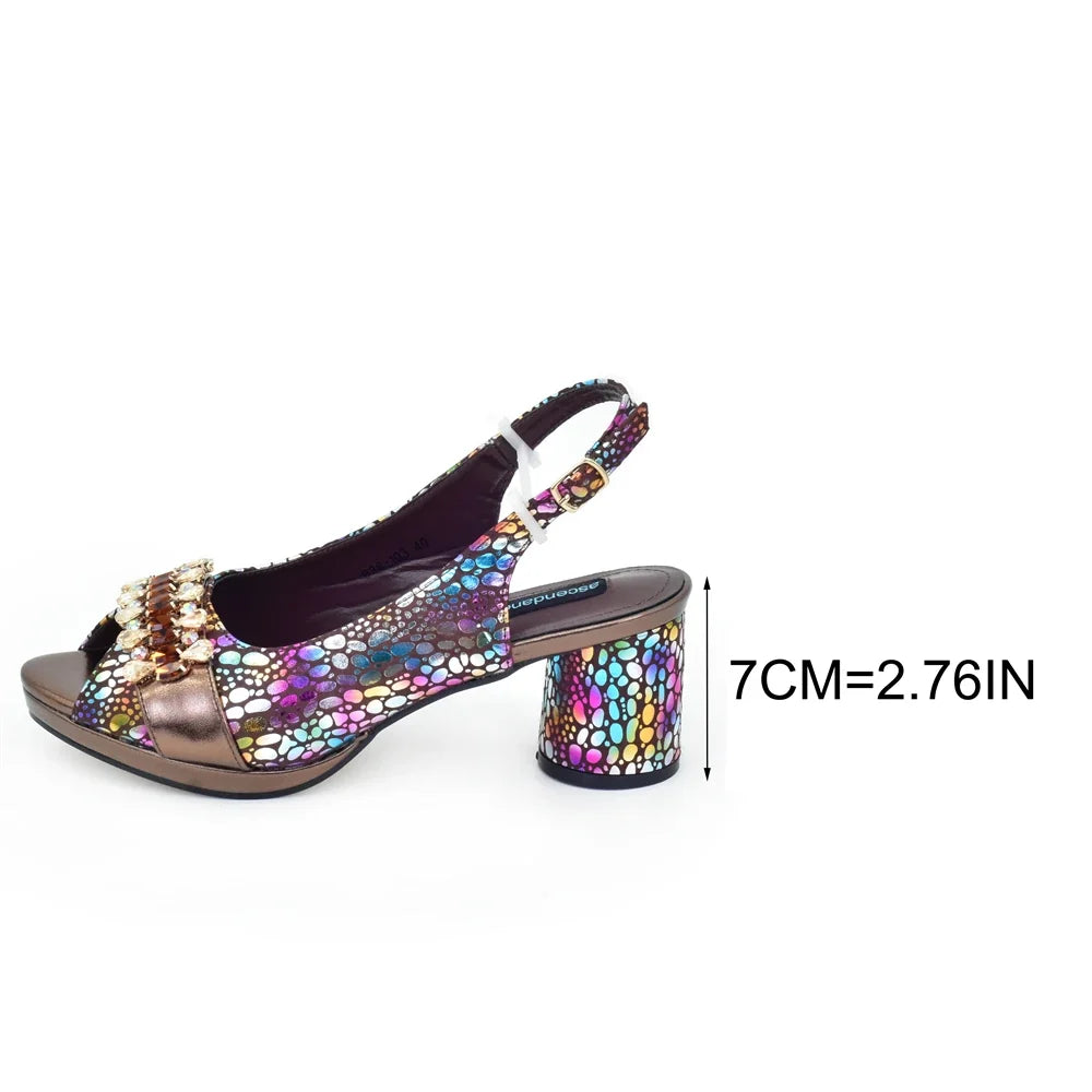 Doershow  African fashion Italian Shoes And Bag Sets For Evening Party With Stones SILVER Italian Handbags Match Bags! HFG1-1