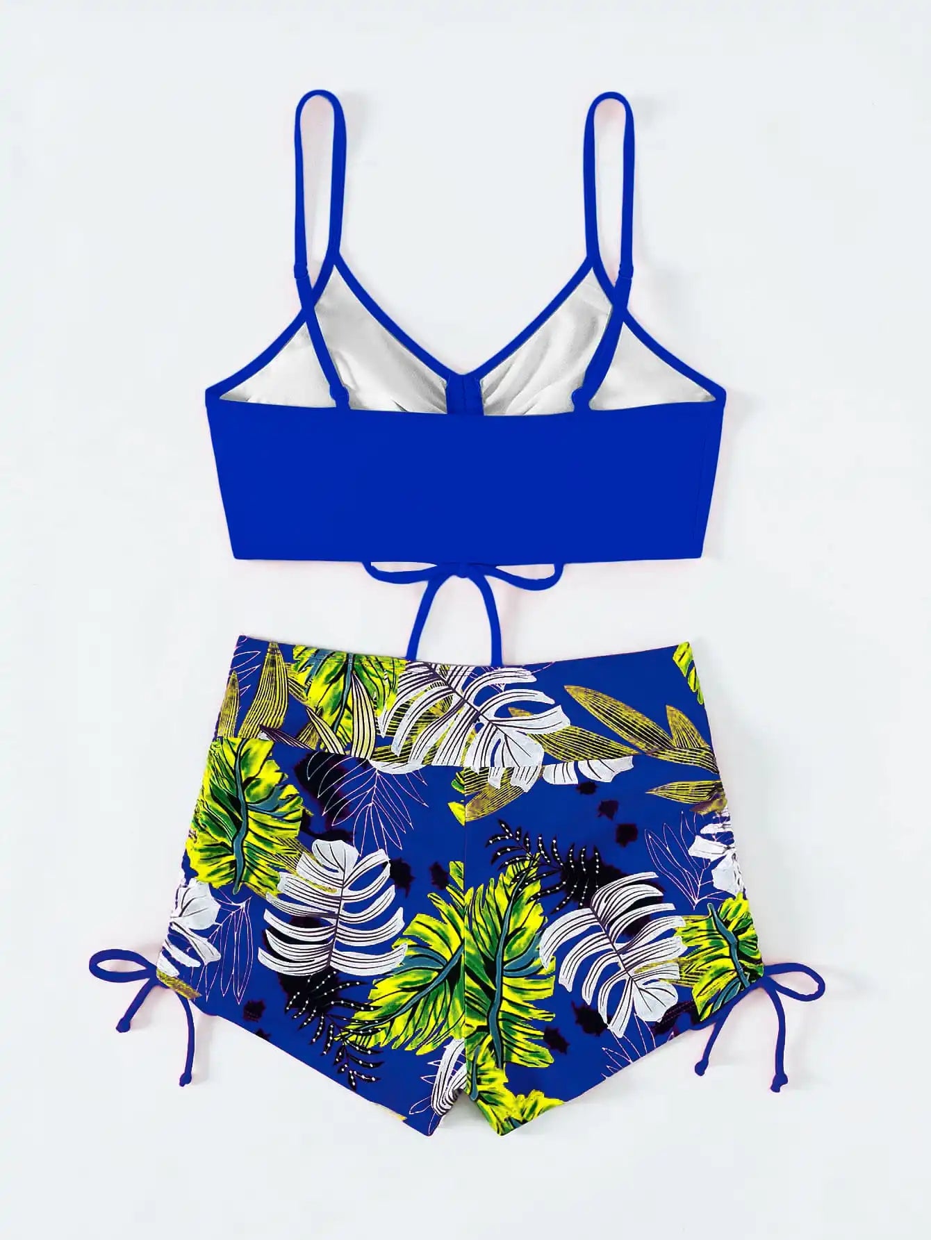 2026 Tie Dye Bikini Drawstring Swimsuit Women High Waist Shorts Swimwear Female Padded Bathing Suit Swimming Beachwear Summer
