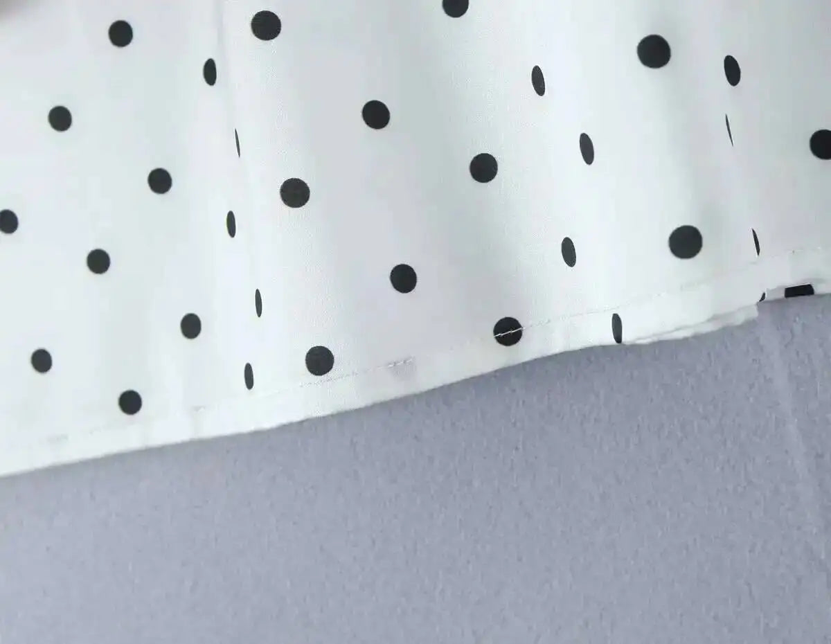 2026 Women Vintage Black White Polka Dot A-line Knee Length Skirt Sexy Low Waist Holiday Summer Skirts Slim Mini Skirts J7L2