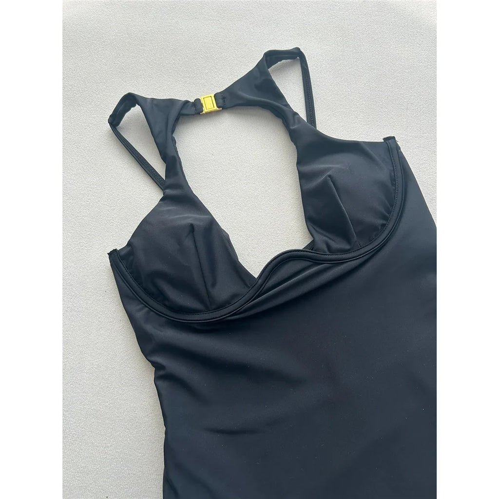 Cut Out Underwired Padded One Piece Swimsuit Women Swimwear Female Backless Backless High Cut Leg Bather Bathing Suit Swim V7515