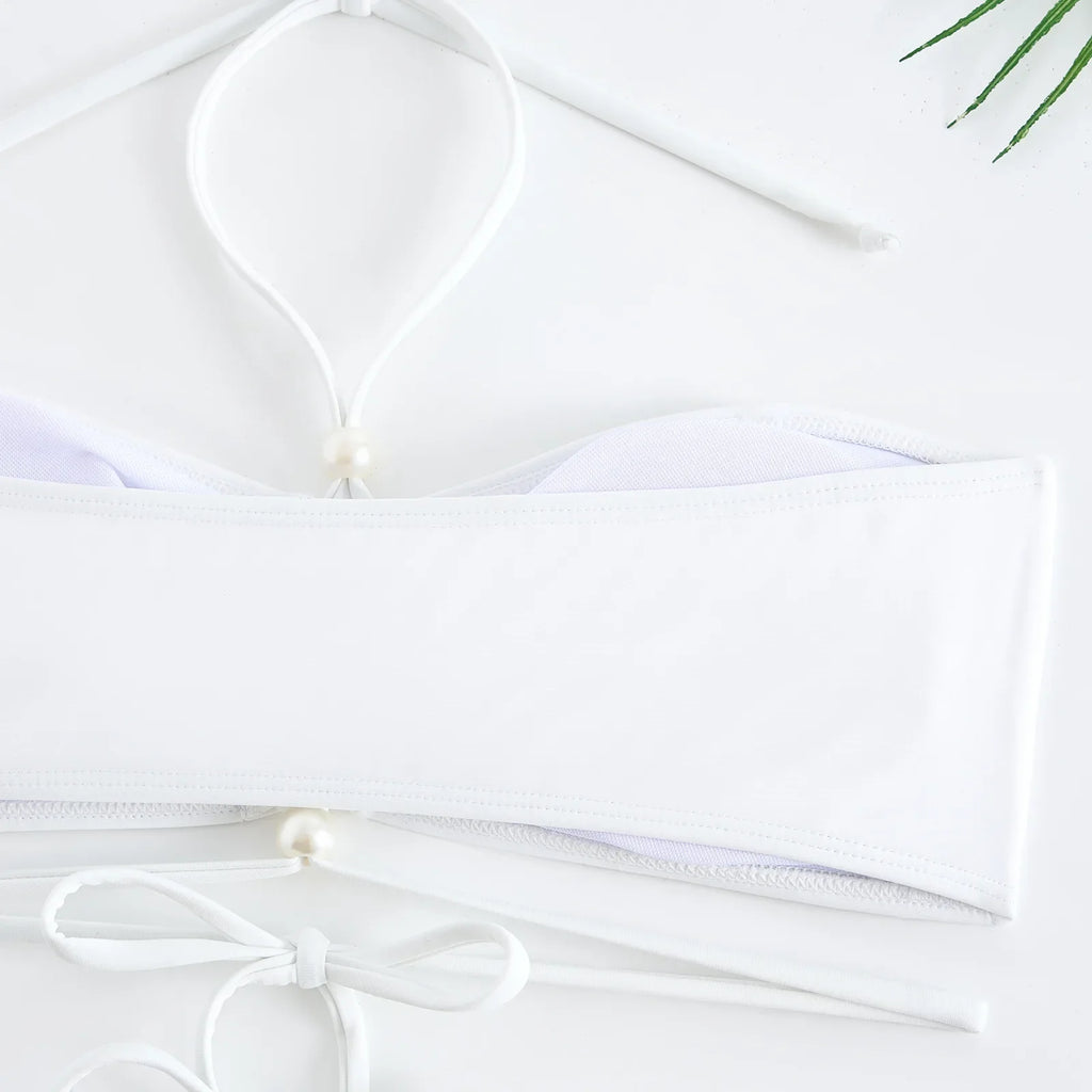 3 Pieces Halter Bikini 2026 & Beach Dress Bandage Swimsuit Women Sexy Swimwear Female Bather Swimming Bathing Swimming Swim Suit