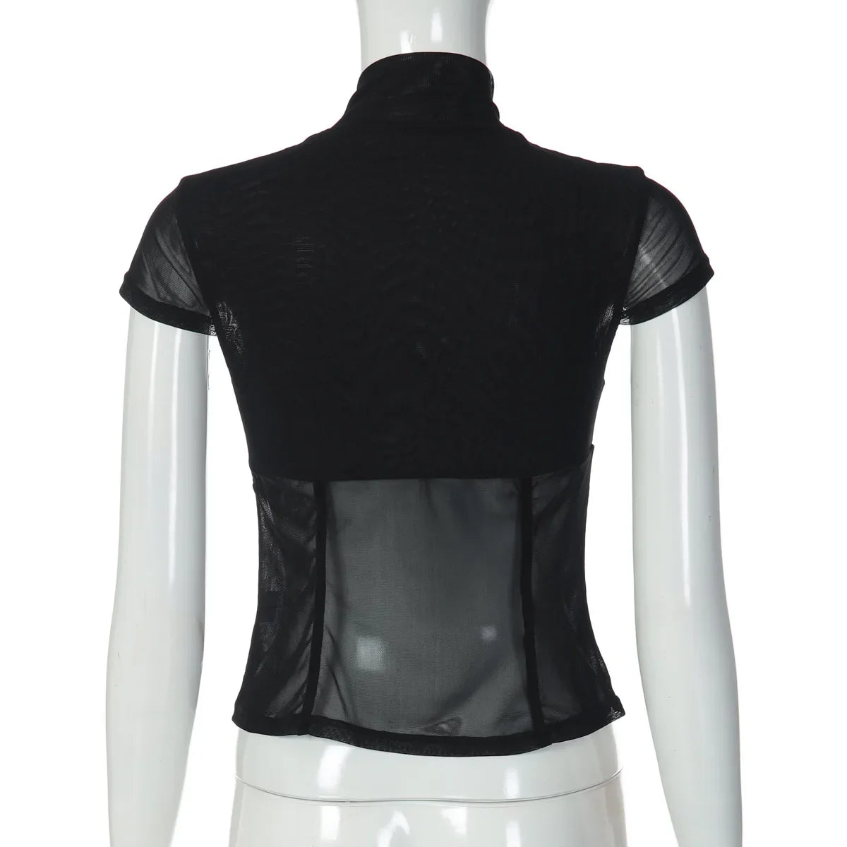 Women Sexy Hollow Out Mesh T-shirts 2026 Summer Bandage Short Sleeve Black Corset Girls Slim Crop Tops T Shirt Party Streetwear