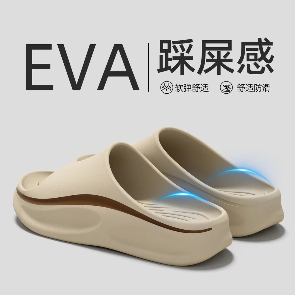 2026 New Men Indoor Street Slippers Summer House Platform Shoes Soft EVA Thick Sole Anti-slip Male Home Beach Leisure Slides