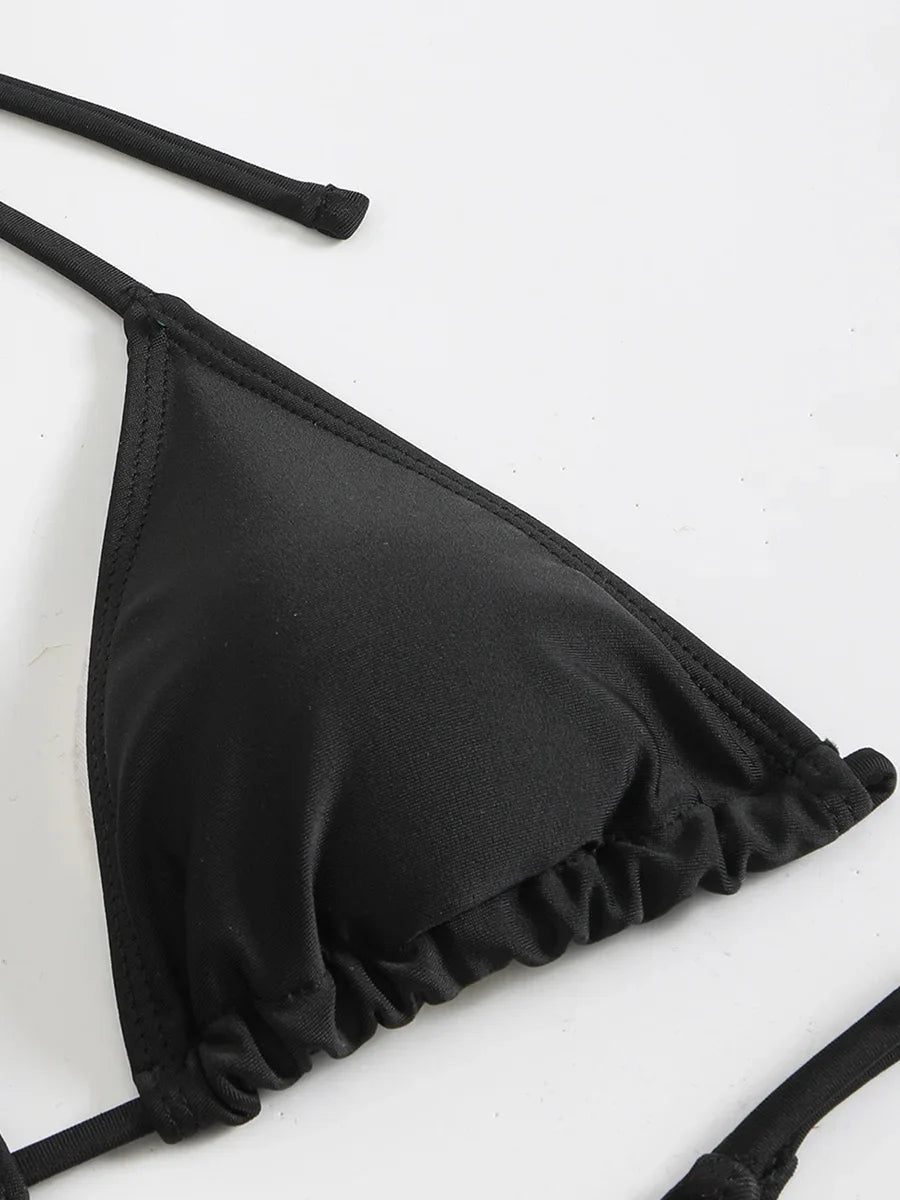 4PCS with Mesh Skirt Long Sleeve Micro Bikini Female Swimsuit Women Swimwear Four-pieces Bikini Set Bathing Suit Swim Beachwear