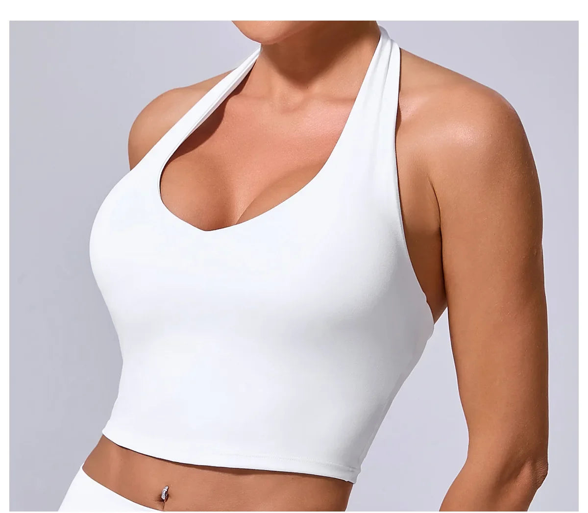 Hanging Neck Yoga Sports Bra Women Breathable Shock Proof Gym Workout Fitness Push Up Top Yoga Running Sportswear Vest Sexy Bra