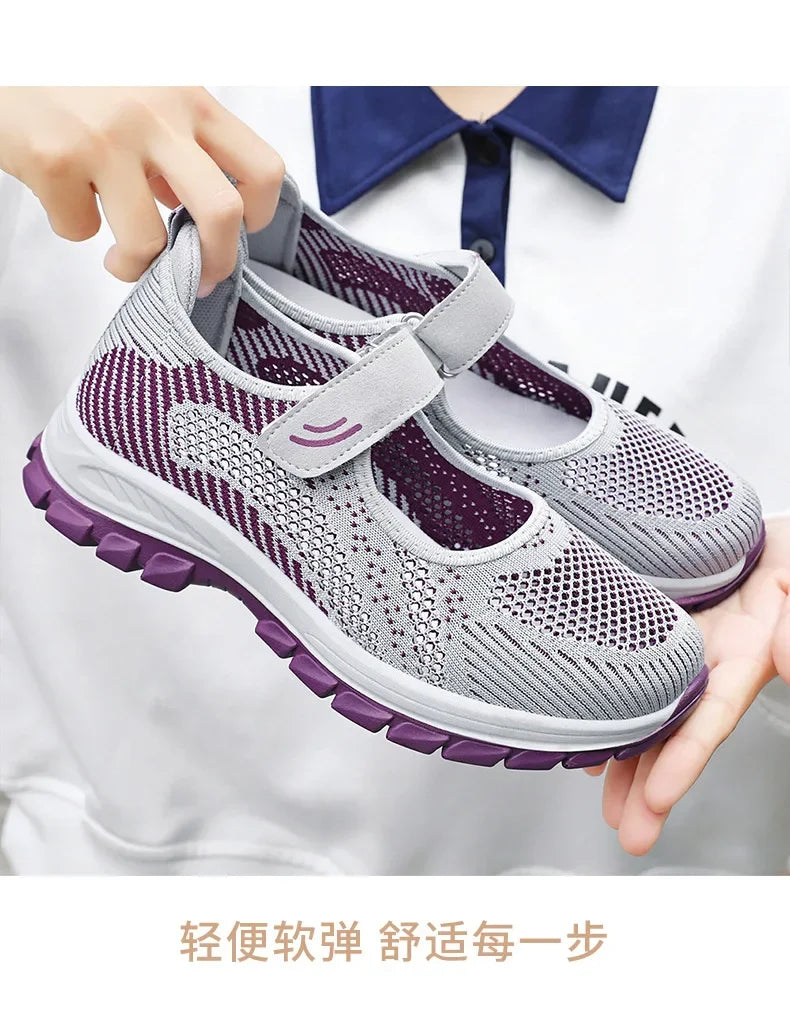 Women Shoes Breathable Vulcanized Shoes Purple Women Sneakers Fashion Breathable Mesh Casual Walking  Women Work