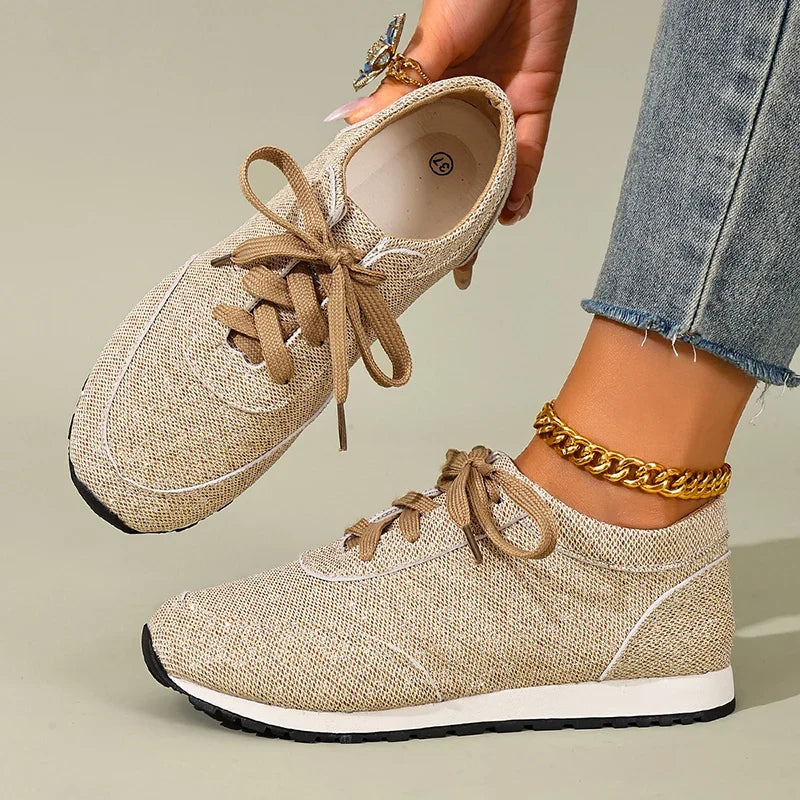 Plus Size 43 Leopard Print Platform Sneakers Women 2026 Breathable Lace Up Casual Flat Shoes Woman Non Slip Flats Walking Shoes