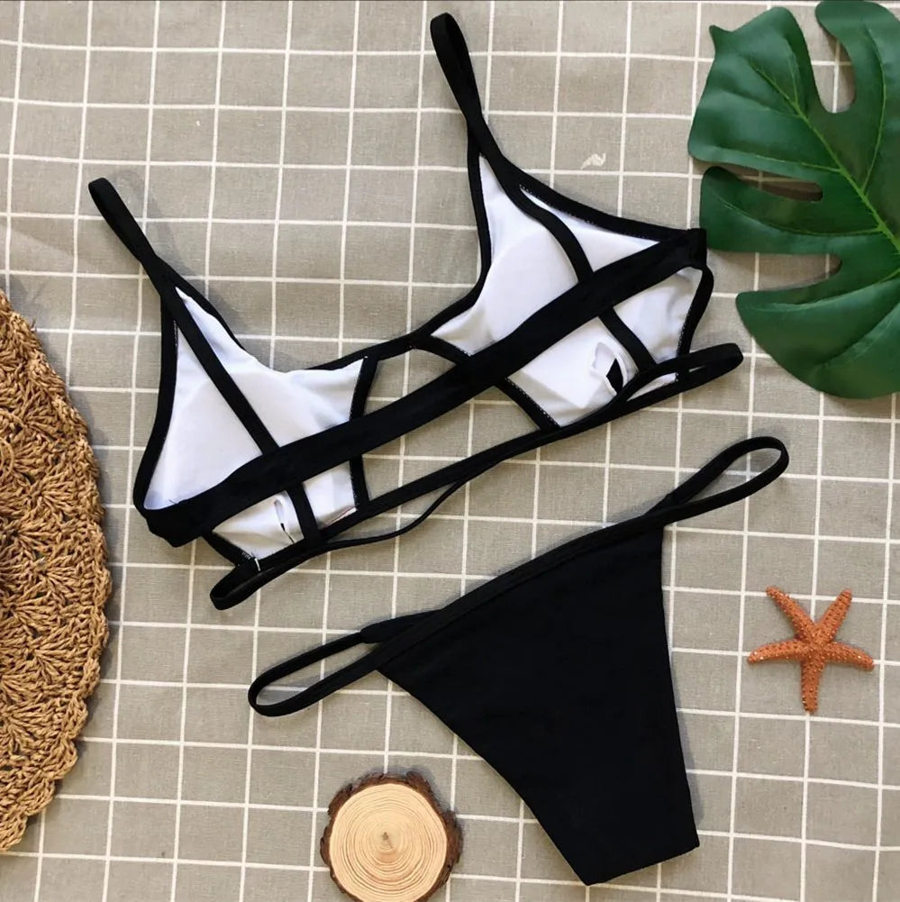 DEKA Sexy Tiny Brazilian Bikini Set Female Swimwear Women G-String Swimsuit Briefs Micro Mini Thong Panties Underwear Tanga