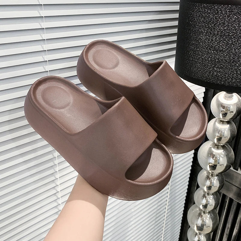 Summer Eva Chunky Platform Slippers Women Comfortable Soft Thick Bottom Sandals Woman 2025 Non Slip Beach Flip Flops Female