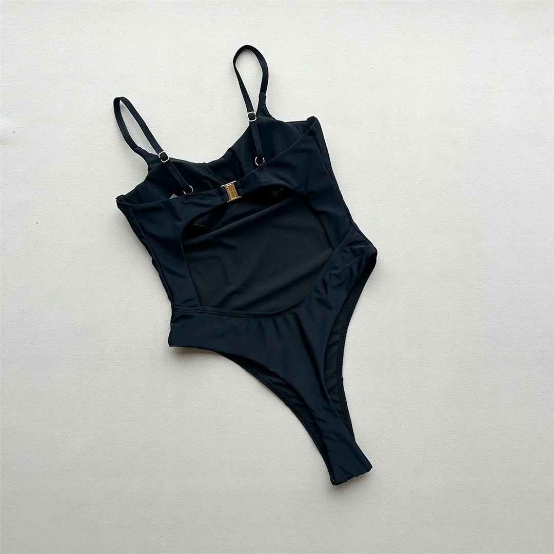 Sexy Cut Out Underwired Women Swimwear One Piece Swimsuit Female Extreme String Mini Micro Thong Bather Bathing Suit Swim V7744