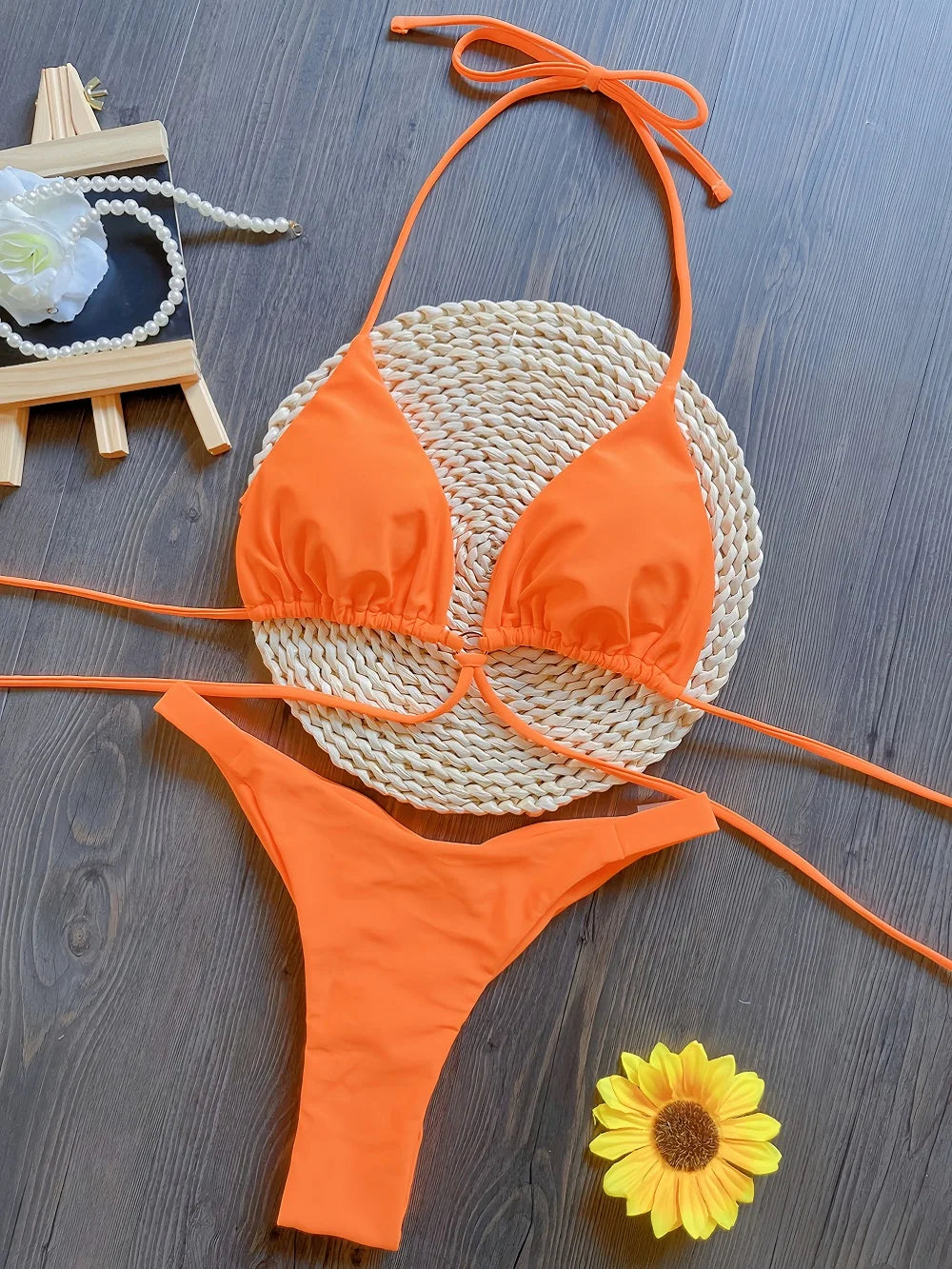 Sexy Triangle Mini Bikini Sets Micro Thongs Swimsuit Women Bathing Suit Biquini Bandage Beachwear Print Swimwear Thong Bikini