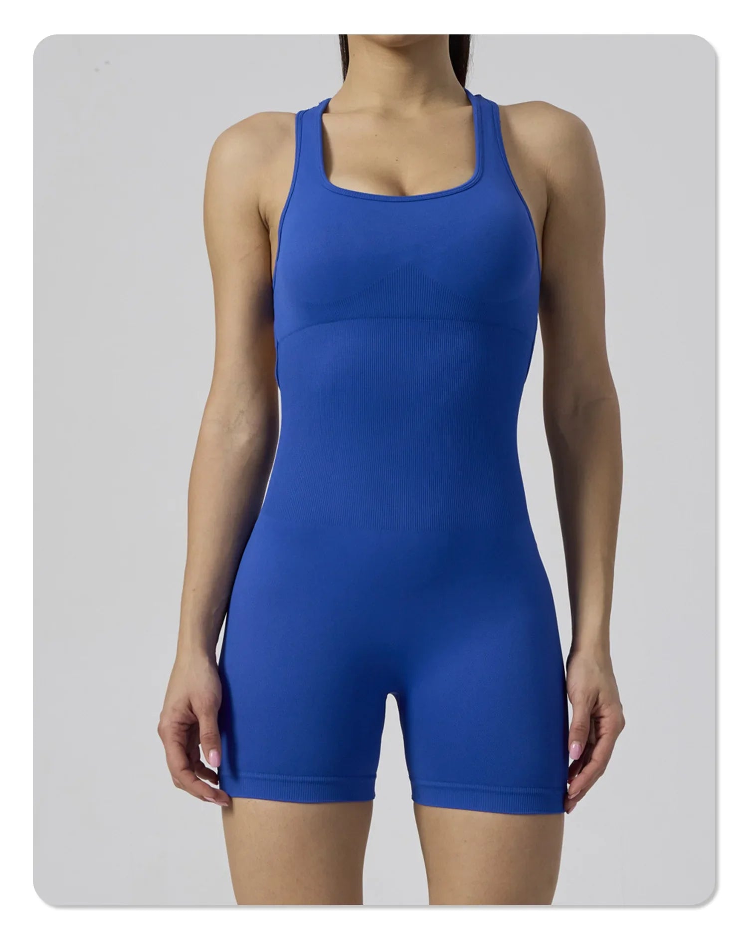 Seamless Yoga Jumpsuit Sleeveless Shorts One Piece Yoga Suit Sexy Cutout Backless Top Women Playsuit Gym Summer Workout Clothes