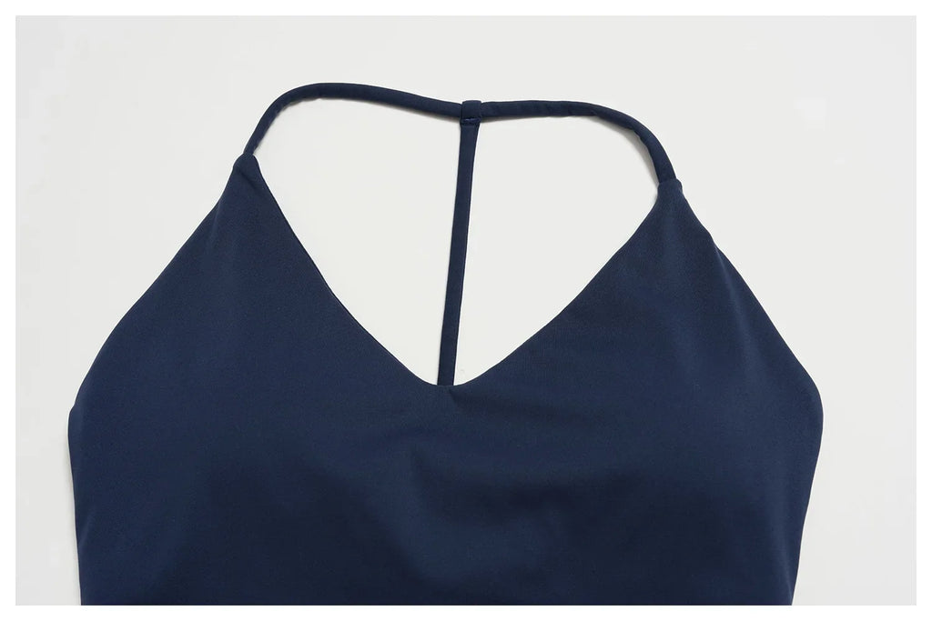 Color Blocked Yoga Suit 2 Pieces Women Slim Sports Tank Top High Waist Leggings Shorts Outfit Tight Outdoor Running Fitness Suit