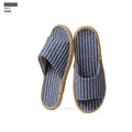 Janpanest Style Cotton Linen Slippers For Womeen Men Leisure House Shoes Striped Style Anti-slip Couples Home Breathable Slides