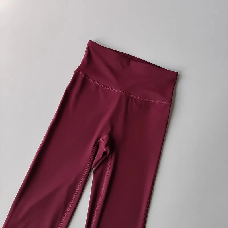 Women's High-Waisted Slim Fit Micro Flared Yoga Pants Sports Tight Wide Leg Trousers Comfortable No Awkward Lines