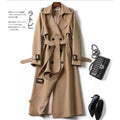 Phantasy Trench Coat Women Long Sleeve Jacket British Style Long Cloack Lace Up Elegant Office Lady Trench Spring Autumn Outfit