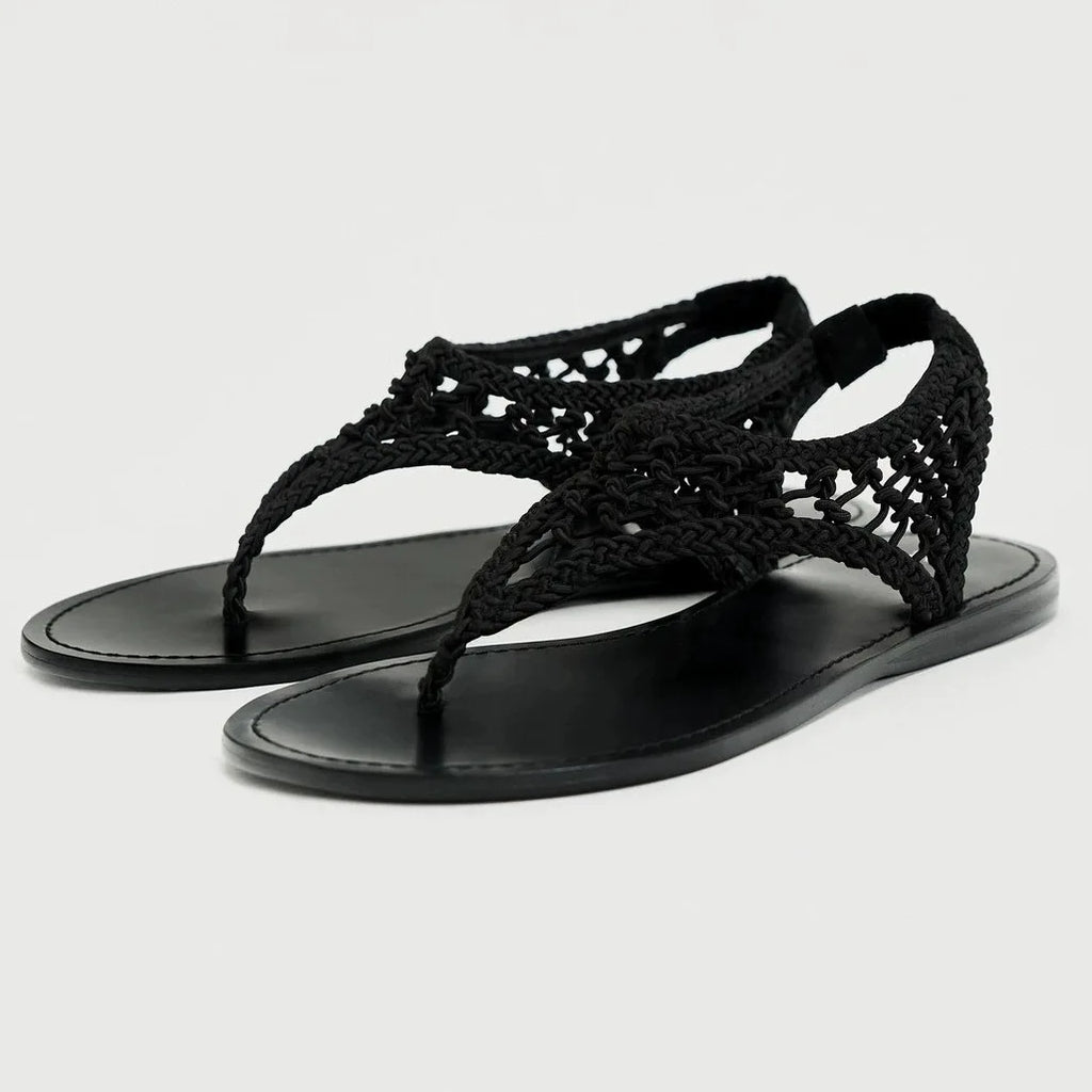 New Arrivals Black Roman Gladiator Flat Sandals for Women Shoes Leisure Summer Comfortable Beach Vacation Flip Flops
