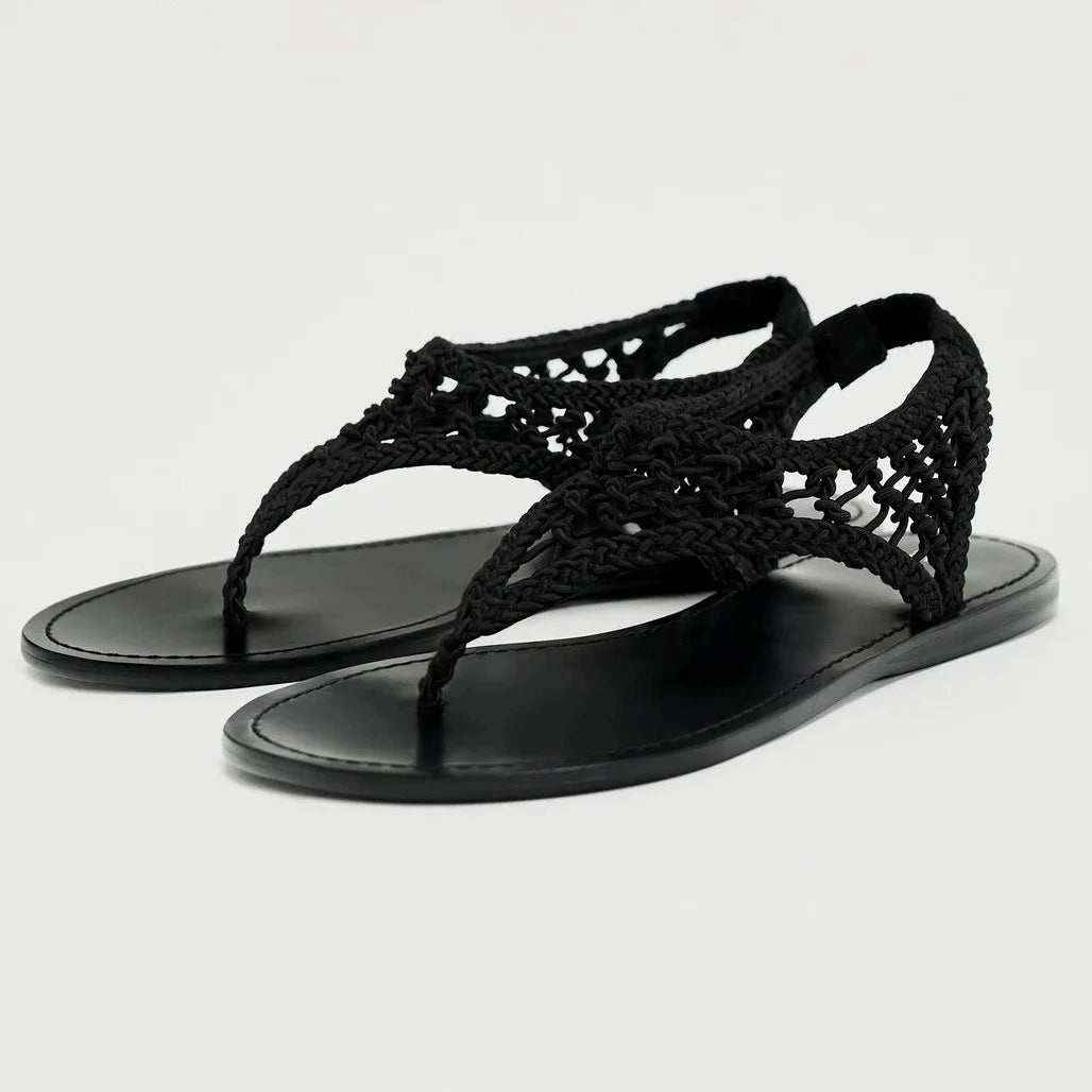 New Arrivals Black Roman Gladiator Flat Sandals for Women Shoes Leisure Summer Comfortable Beach Vacation Flip Flops