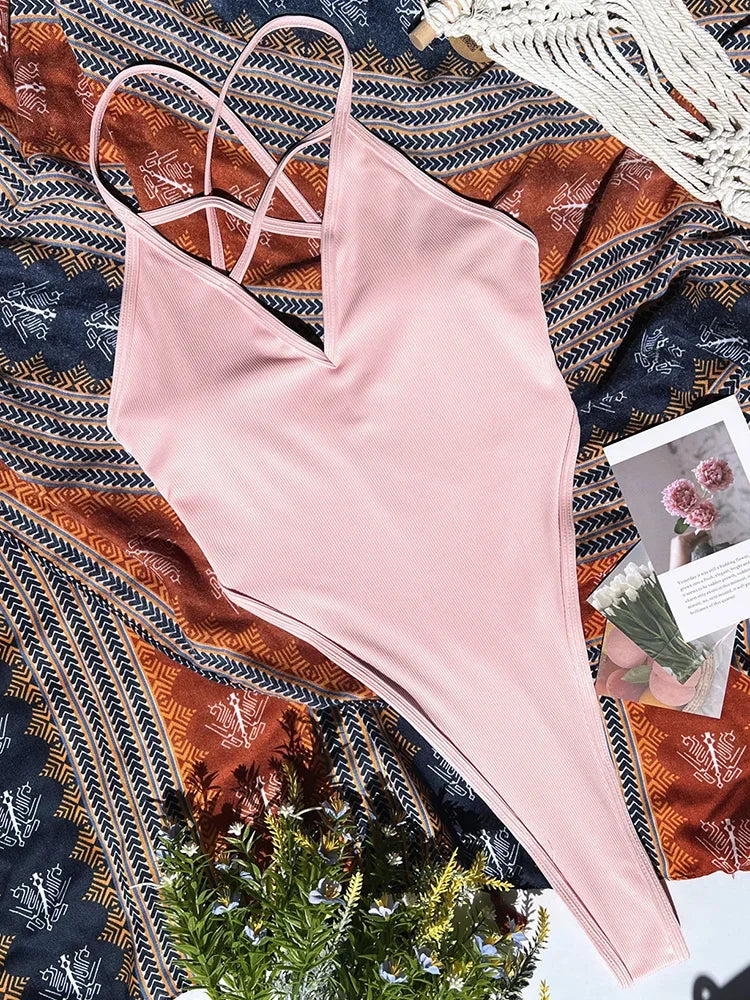 Extreme Mini Micro String Thong Female Swimwear One Piece Swimsuit Women Cross Backless Monokini High Cut Bathing Suit Swim Lady