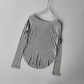 Women's yoga sports T-shirt, Modal ribbed yoga long sleeved outdoor sports loose top slimming yoga T-shirt cover
