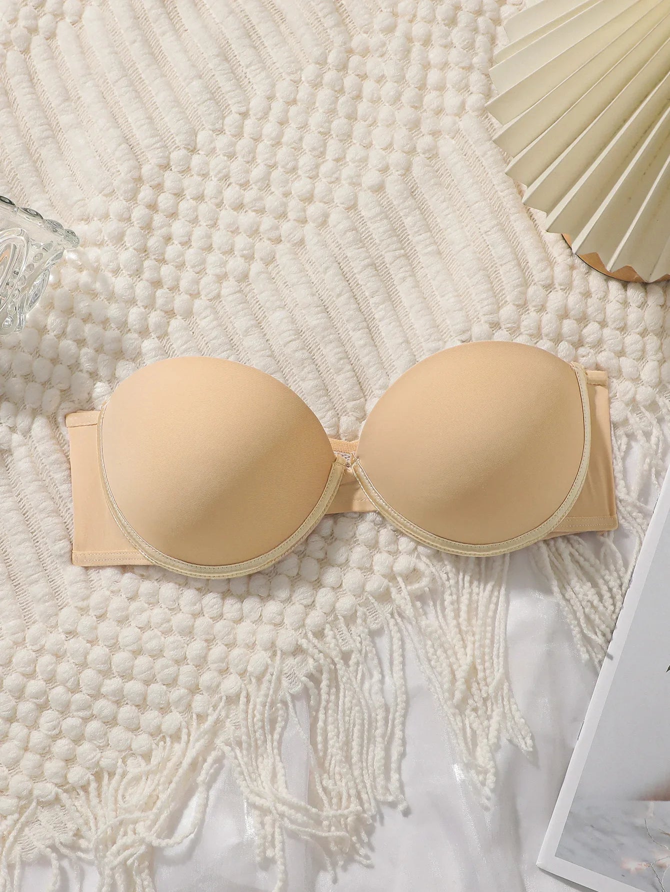 Strapless Push Up Bra Removable Criss Cross Back Invisible Non Slip Underwire Seamless Lingerie For Wedding Dress Party J3439