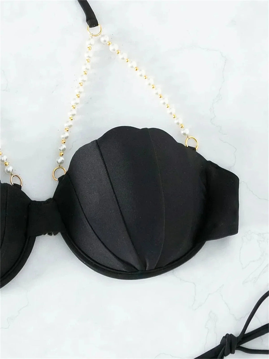 Shell Shaped Underwired Bra Cup Bikini Women Pearls Bikinis 2025 Female Swimwear Two Pieces Bikini Set Push Up Bathing Suit Swim