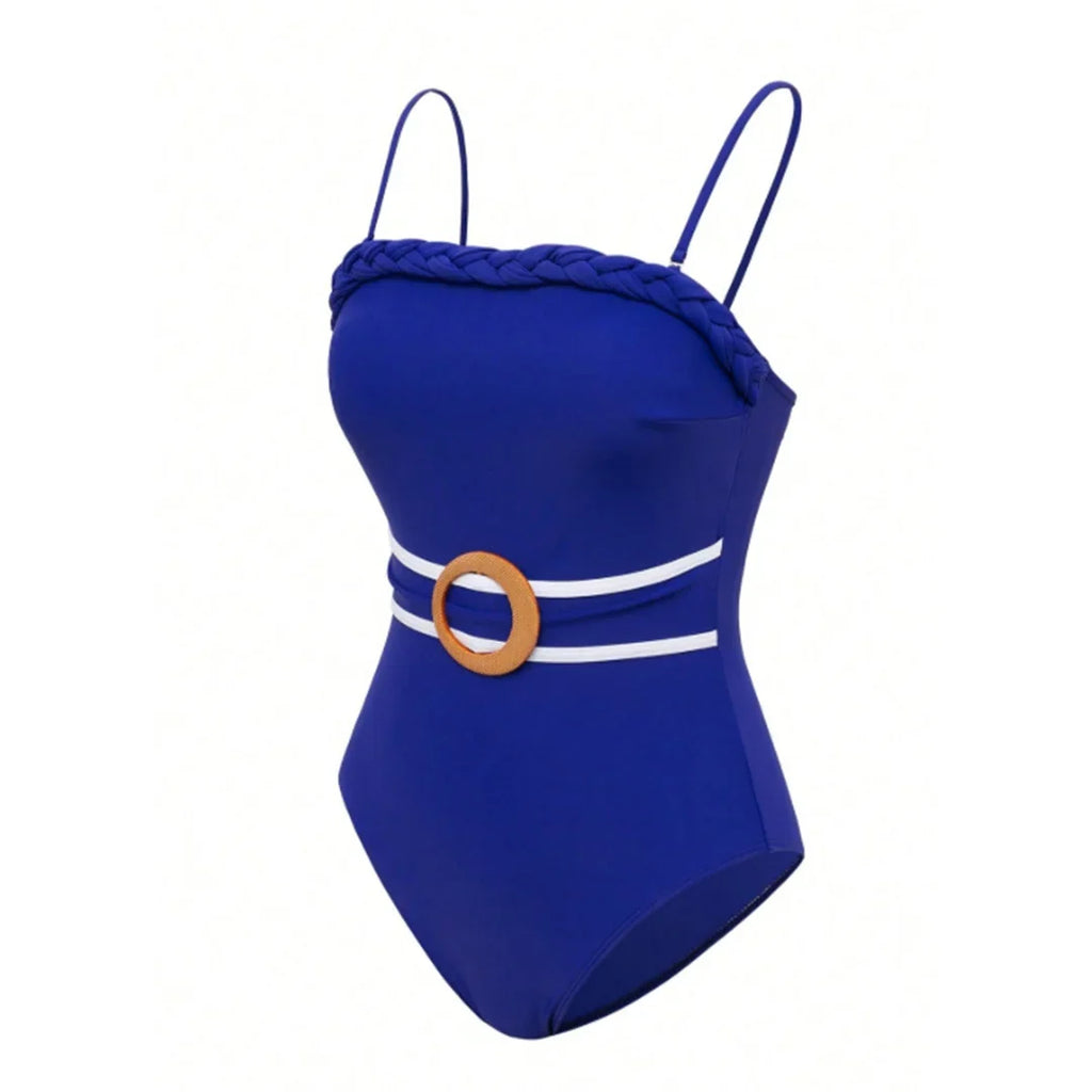 S - XL Leopard Printed Halter One Piece Swimsuit Cut Out Monokini Padded Bather Bathing Suit Swim Women Swimwear Female K8109