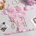 Toucheart Women Lace Sexy Lingerie Panty Patchwork Solid Color Skinny Plunge See-through Romantic Interesting Underwear Cute Set