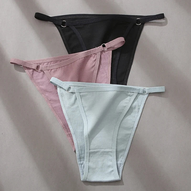 4Pcs/Set Women's Cotton Panties 3Pcs/set Sexy Low Waist Briefs M-2XL Comfortable Underwear Female Soft Color Underpants Lingerie