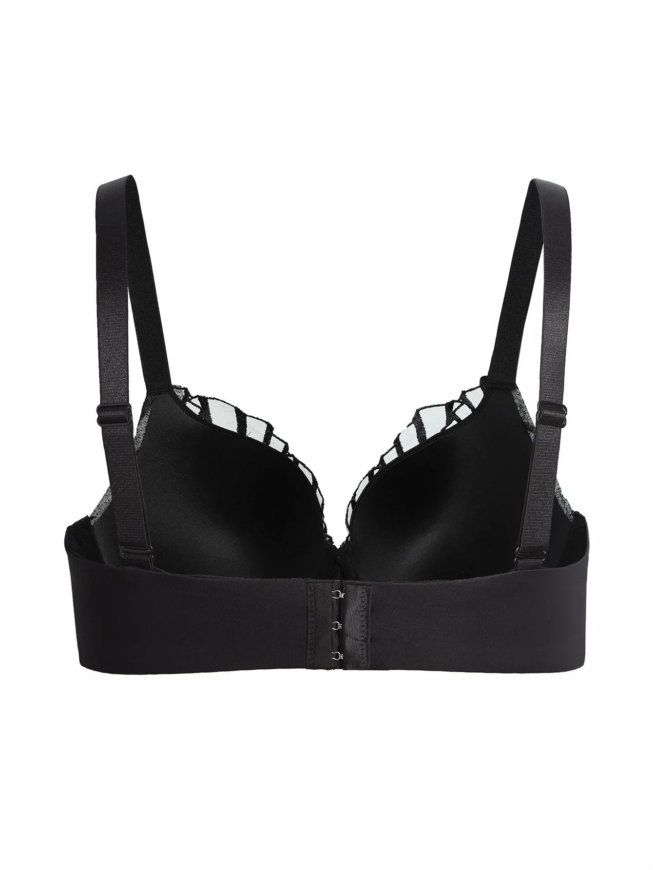 Everyday Plus Size Women's Push up Bra Fan Embroidery, Thin Cup, Comfortable Underwire Support Lingerie