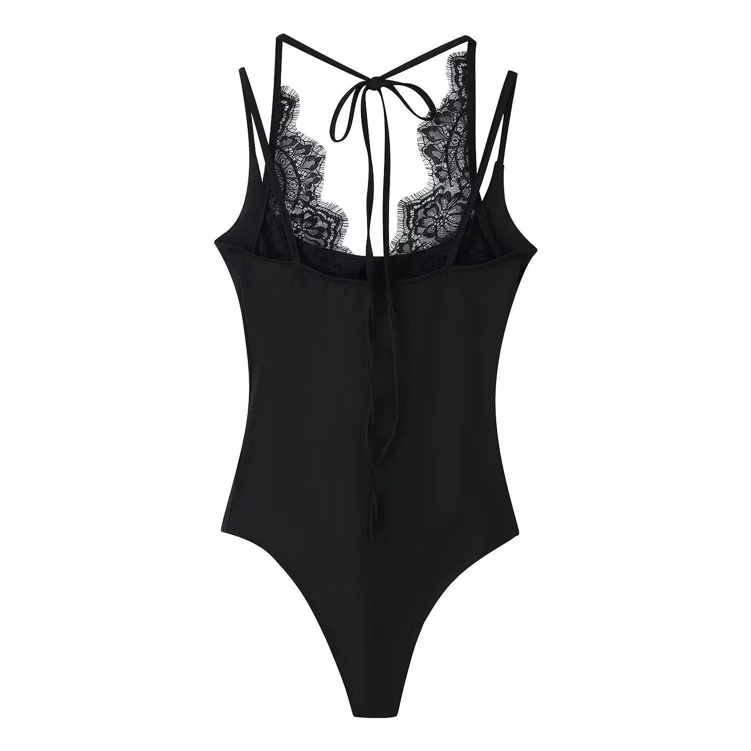 Women's Lace Patchwork Halter Neck Bodysuits Lace Backless Halter Bodysuit Strap For Women Daily Wear Bodysuits Pure Desire SSQF
