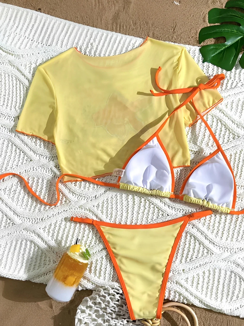 3 Pieces Brazilian Thong Bikinis 2026 Women Trikini Swimwear Female Halter Triangle Swimsuit & Tops Bathing Swimming Swim Suit