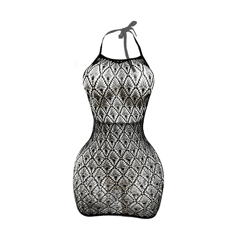 Sexy Women Fishnet Hollow Out Cover Up Dress See Through Bodycon Beach Swimwear Summer Style
