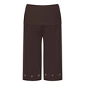 Women Capris Pants Summer Elastic Waist Solid Color Eyelets Casual Short Trousers Streetwear for Daily