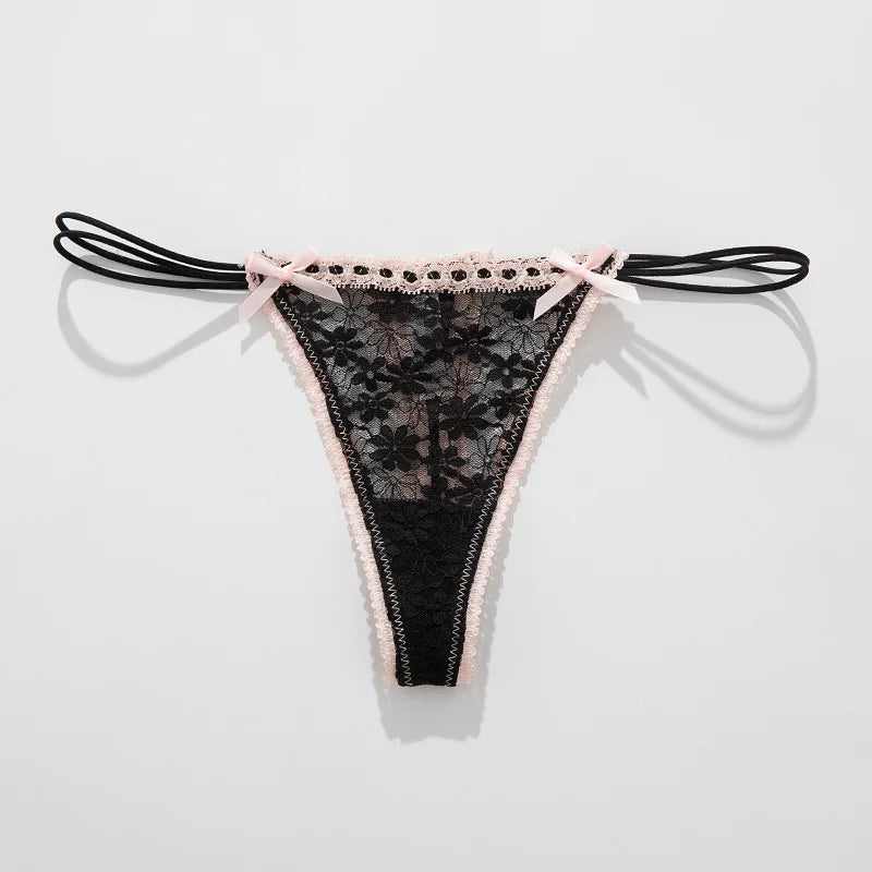 Lace Girls G String Sexy Panties Women Underwear Briefs Hollow Out Thong High Quality Transparent Underpants Lingerie Intimates