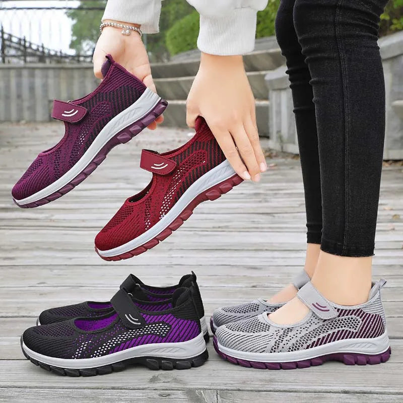 Women Shoes Breathable Vulcanized Shoes Purple Women Sneakers Fashion Breathable Mesh Casual Walking  Women Work