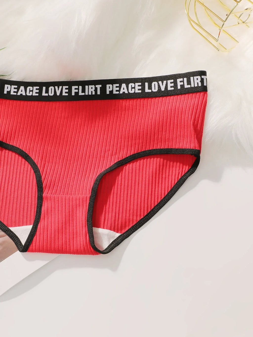 Women's High Waist Panties  Letter Elastic Waistband Soft Ribbed Fabric Comfortable Briefs for Daily Wear women bra K2809