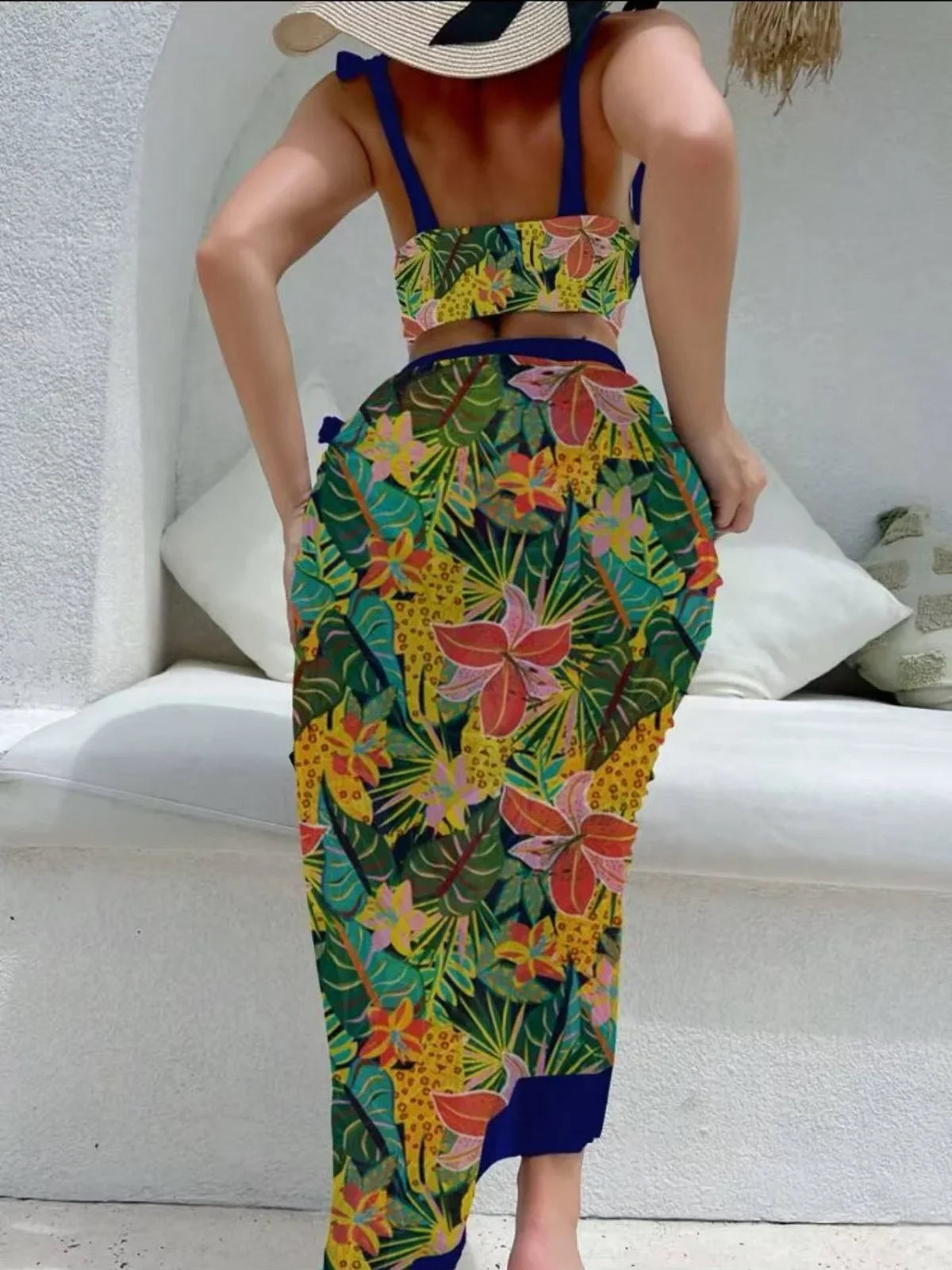 Vintage Black Floral Print Bikini 2026 Women Push Up Underwire Bra High Waist Swimsuit Beach Bathing Suit Skirt 3 Piece Swimwear