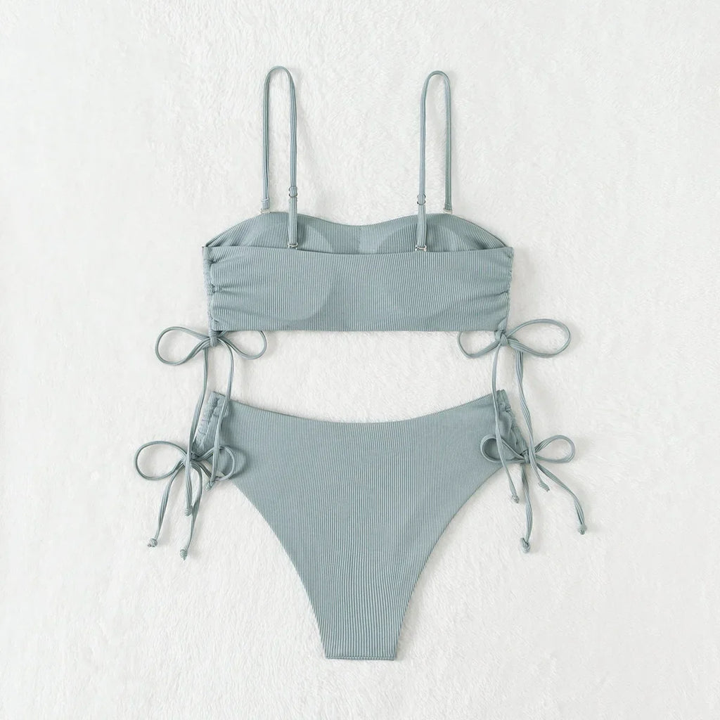 Sexy Bandeau Bikinis 2025 Women Brazilian Swimwear Female Swimsuit Two Pieces Bikini Set Bather Bathing Suits Girls Beach Wear
