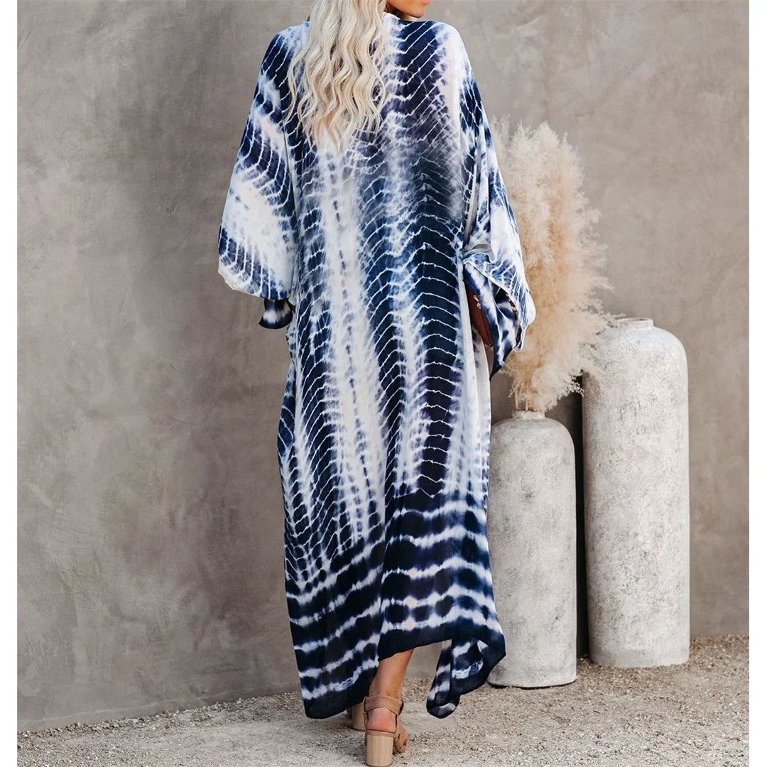 New 10 Colors Printed Long Sleeve With Belt Tunic Beach Cover Up Cover-ups Beach Dress Beach Wear Beachwear Female Women V4521