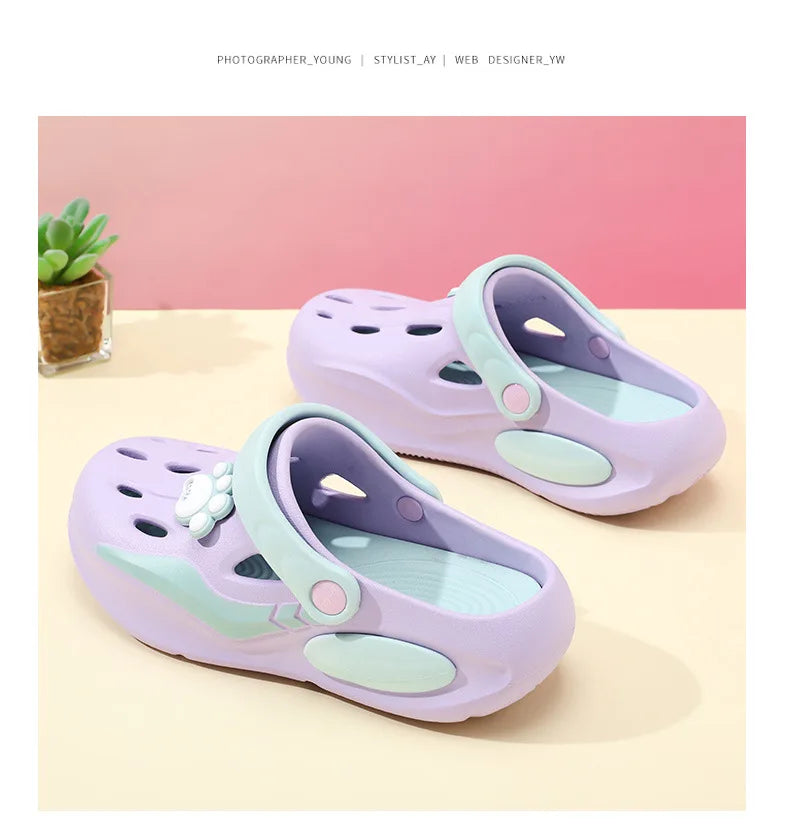2026 Summer Sandals For Women Platform Shoes Thick Sole Cute DIY Paw Girls Street Beach Slippers Soft EVA Female Fashion Clogs