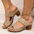 Plus Size Women's High Heels Platform Sandals Lightweight Thick Heel Summer Slippers Woman Comfort Non Slip Sandalias De Mujer
