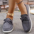 Solid Color Faux Suede Flat Shoes Women Spring Autumn Plus Size Bowknot Flats Woman Round Toe Non Slip Casual Shoes Female
