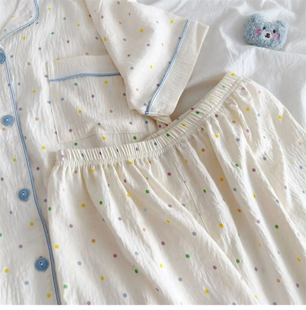 Thin Cotton Women's Short-sleeved Pajamas Set Summer Cute and Casual Sweet and Girly Thin Home Wear Set Sausage Dog Sleepwear