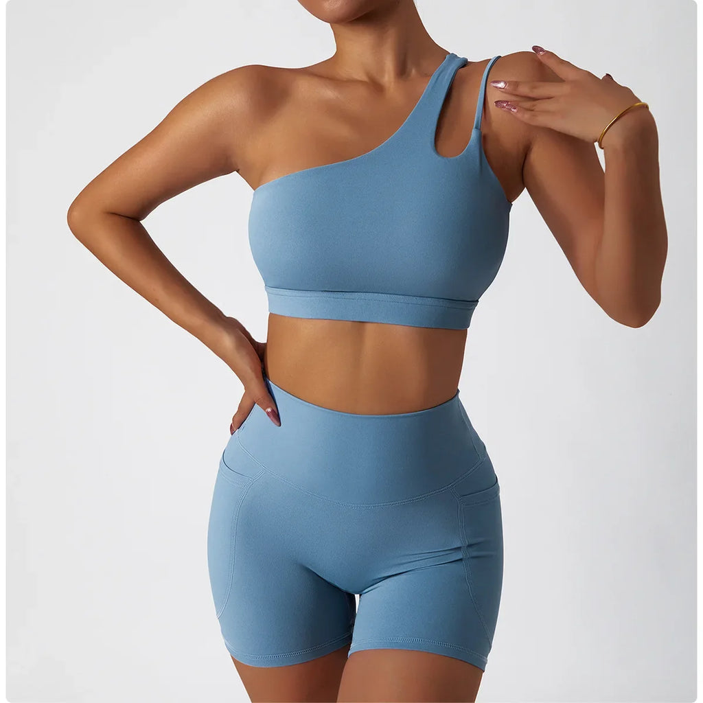 Comfortable Skin Friendly Summer High Waist Yoga Shorts Gym Hip Lift Pants Pocket Breathable Running Cycling Sports Shorts Women