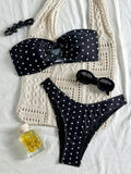 XS - L Polka Dot Bandeau Bikini Women Swimwear Female Swimsuit Two-pieces Bikini Set Brazilian High Cut Bathing Suit Swim Lady
