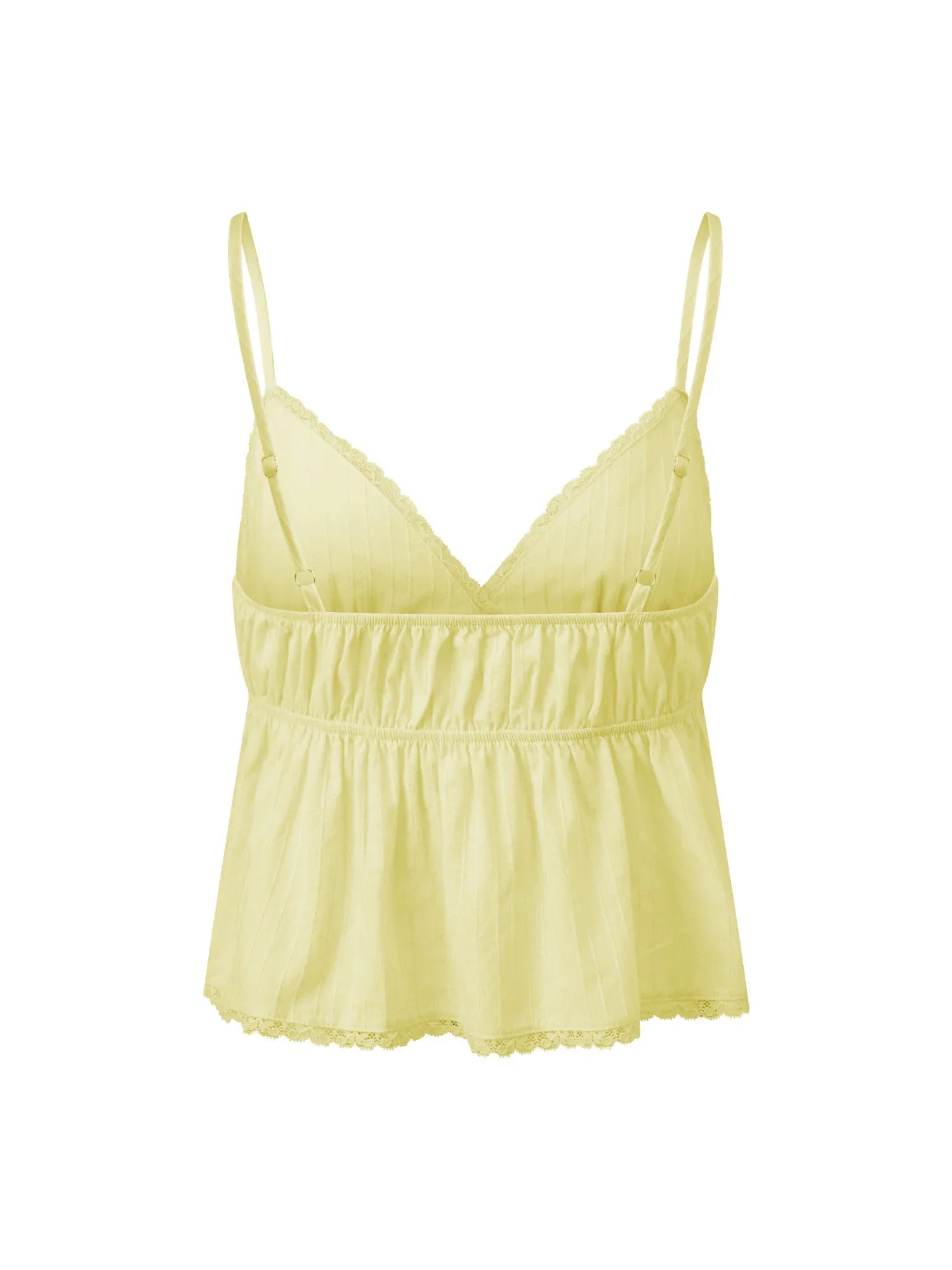 Womens Solid Color Sleep Tank Tops Spaghetti Strap Stylish Lace Trim Striped Front Bow Backless V Neck Sleep Camisoles
