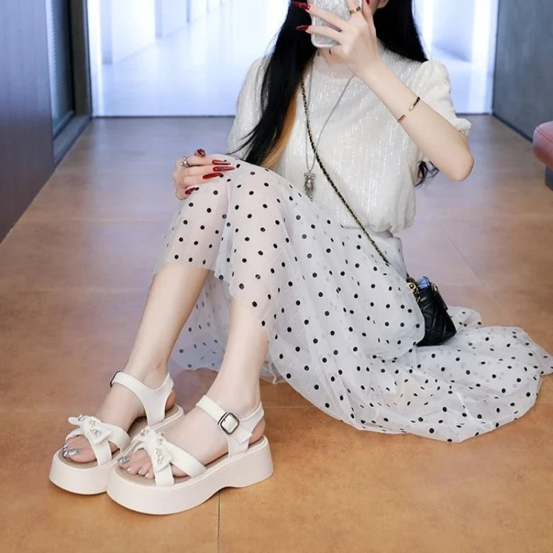 Womens  High Heels Summer New Ankle Strap Pu Leather Sandals Fashion Women Solid Buckle