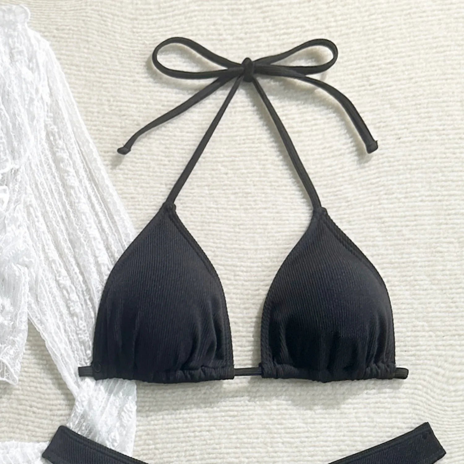 Sexy 4 Pieces Bikinis Sets Women Mesh Long Sleeve Cover Up Beach Skirt Swimwear Holiday Beach Bathing Suit Patchwork Swimsuit