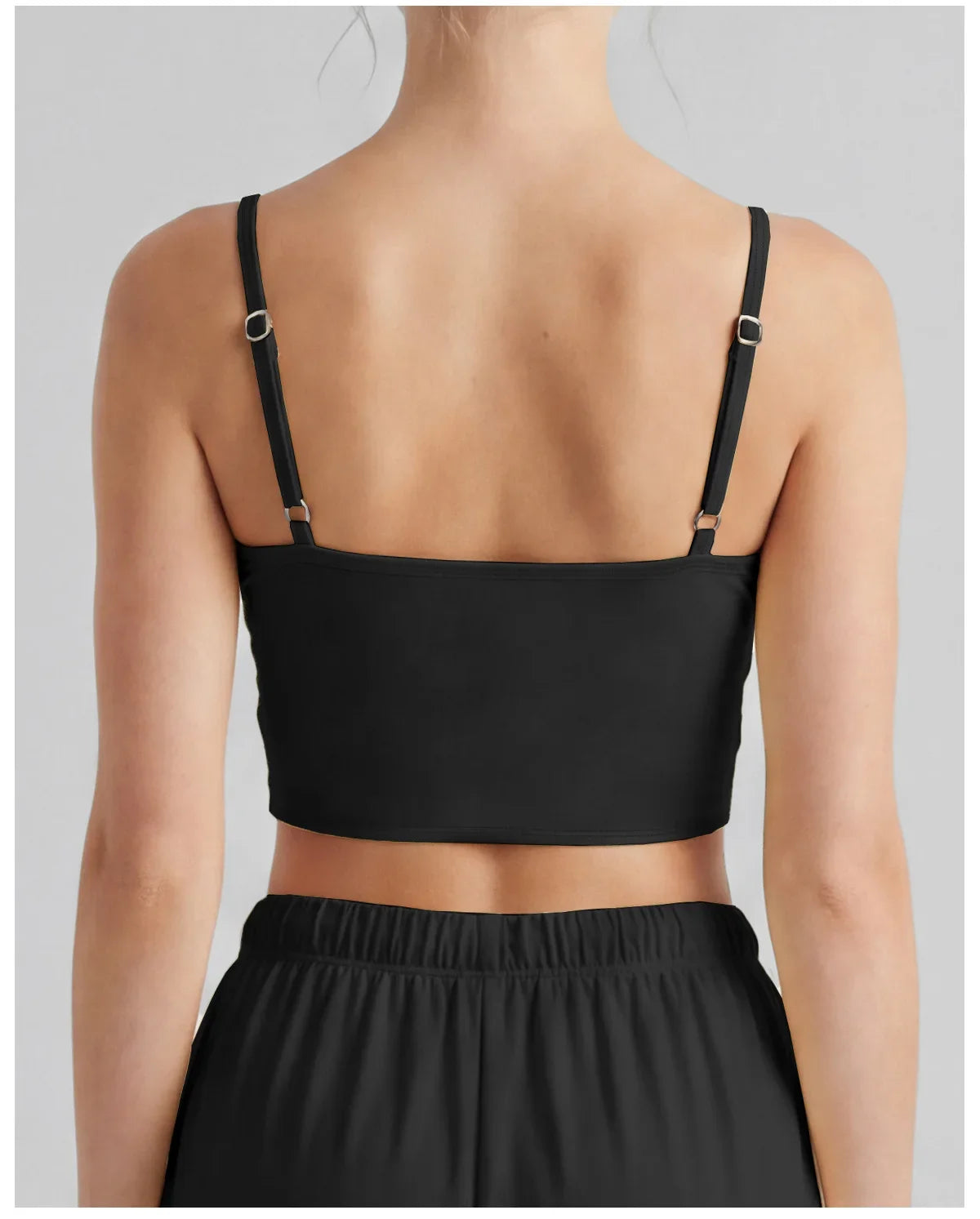 Color-block Fake Two-piece Yoga T Shirts Women Thin Straps Bow Padded Slim Sports Camisole Gym Running Training Fitness Tank Top